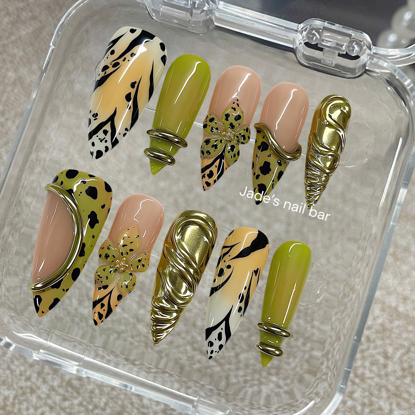 Fall Press on Nails Leopard Print Design - Luxe Safari Animal Nail Art